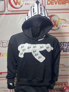 Sudadera con capucha completa para hombre, con logo personalizado, de algodón French Terry, estampado en relieve, de alta calidad, gruesa, estilo vintage, con cremallera y efecto lavado ácido. - Product Image 4