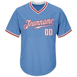 Maillot de baseball blanc personnalisé unisexe respirant à sublimation, col en V, manches courtes, uniforme d'équipe, sangle élastique en nylon - Product Image 5