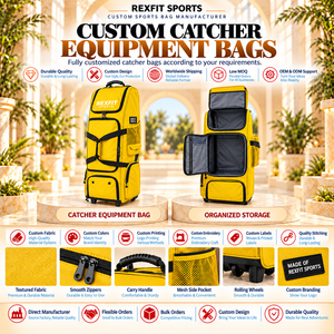 Bolsa de Transporte para Equipo de Práctica de Béisbol con Ruedas Resistentes y Cierres, Bolsa Personalizada para Equipo de Receptor, para Uso en Clubes Deportivos - Product Image 4