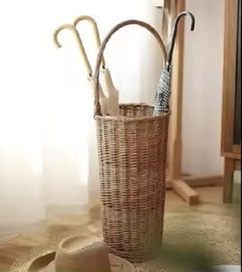 Ecowoodies Panier porte-parapluies en rotin tressé, style rustique classique, capacité 12 parapluies, autoportant, pour hall d'hôtel - Product Image 4
