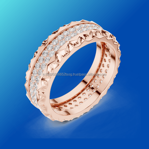 Joyas doradas de gracia, anillo geométrico CZ de 10K, joyería de moda para mujer - Product Image 1