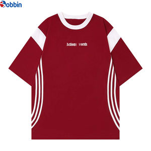 Customize Front Men's Plus Size T-<b>Shirt</b> Streetwear Contrast Stitch <b>Patchwork</b> Short Sleeve Regular Fit Unisex 100% Cotton - Product Image 4