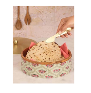 Casserole en bois écologique avec impression émaillée pour la table à manger, idéale pour servir des aliments et des chapatis, de la meilleure qualité et au meilleur prix. - Product Image 3