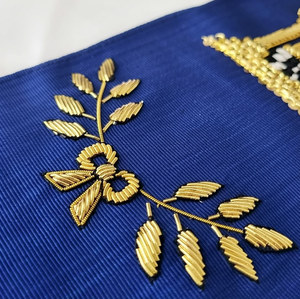 Rite Opérationnel Maçonnique de Salomon, Perles Brodéées à la Main en Or, Régalia de Luxe, Cérémonie de Loge Bleue - Product Image 4