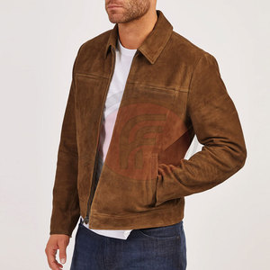 Premium Quality Winter <b>Suede</b> <b>Leather</b> <b>Jacket</b> Stand Collar Front Logo Soft Touch Material Breathable Eco-Friendly Casual Outerwear - Product Image 3