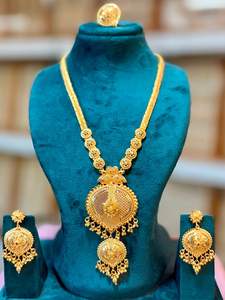 Ensemble de bijoux en cuivre de mode vintage classique de Dubaï en or 24 carats avec broche, boucles d'oreilles et collier à fleurs en perles, cadeau d'anniversaire - Product Image 6