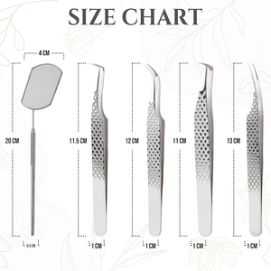 Juego de Pinzas para Extensión de Pestañas Hasni con Certificación CE, 5 Piezas, Acero Inoxidable, Punta Dentada, Agarre Perfecto - Product Image 6