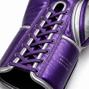 Guantes de Boxeo de Cuero Morado, Guantes de Entrenamiento Profesional, Guantes de Boxeo Acolchados, Logotipo Personalizado OEM, Guantes Deportivos al por Mayor - Product Image 4