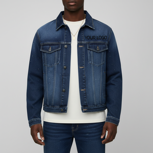 Chaqueta Larga de Mezclilla para Hombre, Color Azul Oscuro, Estilo Vintage de Invierno, Personalizable, Ropa de Calle de Alta Calidad, Precio al por Mayor - Product Image 2