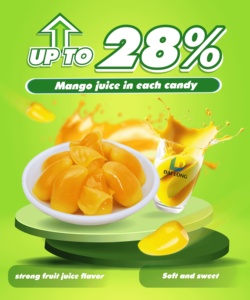 DAI LONG 3D Peeled Green mango <b>Gummy</b> <b>Candy</b> with Melted Filling Extracted From Natural Fresh Fruits Multi-Colored for All Ages - Product Image 4