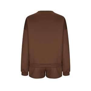 Conjunto Deportivo de Dos Piezas para Mujer, Top de Manga Larga de Algodón para Fitness, Ropa Deportiva, Sudadera, Conjunto Corto de Yoga - Product Image 6