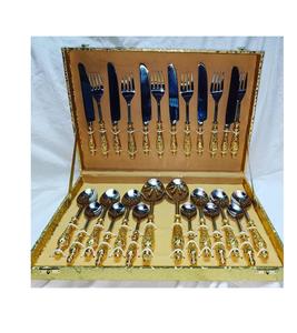Exquisitely Crafted <b>Antique</b> Brass Cutlery Ornate Floral Handles Gold Plated Mirror Polish Customized Logo 10ml Knife Spoon Fork - Product Image 5
