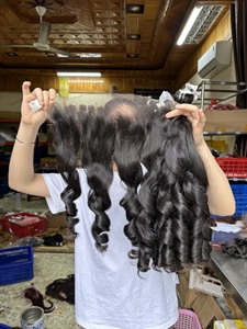 Bouncy Bone Straight 100% Vietnamese Non-Remy Human Hair 190% Density 52cm <b>Head</b> Size Female Machine Weft Hair Bundles - Product Image 4