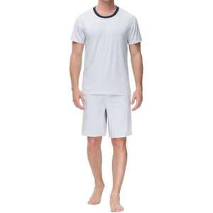 Ensemble décontracté d'été pour homme, t-shirt à manches courtes fin et tendance, short de sport pour jeunes, ensemble deux pièces en coton respirant - Product Image 1