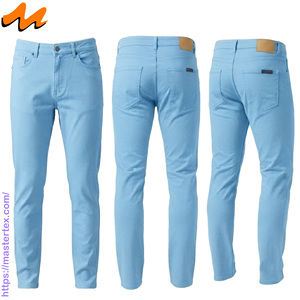 Pantalon décontracté homme MASTER TEXTILE coupe slim confortable 100% coton taille mi-haute sergé tissé respirant teint en pièce fermeture boutonnée - Product Image 4