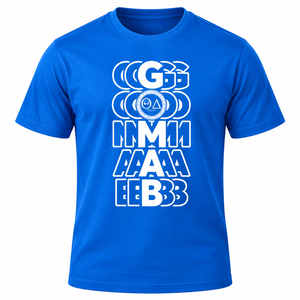 Camiseta azul real Phi Beta Sigma para hombre con estampado gráfico de letras griegas, camiseta universitaria informal de manga corta con cuello redondo - Product Image 3