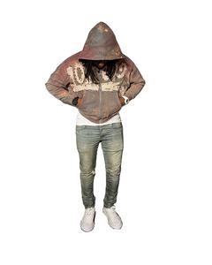 Venta al por mayor de los hombres de color sólido sudaderas con capucha desgastadas de gran tamaño personalizado de alta calidad de algodón liso sudaderas con capucha para los hombres de gran tamaño más - Product Image 2