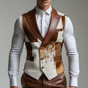 Chaqueta Safari Unisex de Cuero Vacuno Personalizada, Doble Botonadura, con Forro de Piel de Oveja, Ecológica, OEM, ODM, al por Mayor para Hombre - Product Image 1