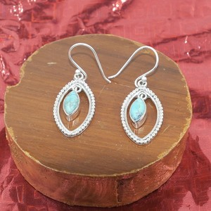 Pendientes Colgantes de Turquesa Arizona, Plata de Ley 925, Hechos a Mano, Estilo Boho Vintage, Pendientes Ovalados, Joyería para Mujer, Regalo Unisex - Product Image 5