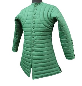 เสื้อคลุมแกมเบสันสีเขียวยุคกลางแบบทำมือ แขนยาว บุผ้าฝ้าย เสื้อแจ็คเก็ตอคีตัน ชุดเกราะอัศวิน สำหรับการแสดงประวัติศาสตร์ - Product Image 2