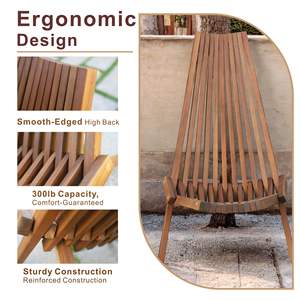 Elegante Silla Plegable de Madera de Eucalipto con Certificación FSC para Uso en Jardín Exterior - Product Image 4