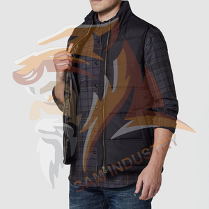 Customized Light-<b>Weight</b> Fashion Zipper Winter Puffer Jacket Sleeveless Custom Logo OEM Canvas <b>Stand</b> Collar Sleeveless Jacket - Product Image 5