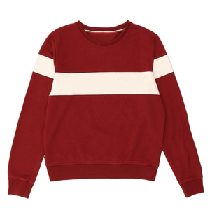 Pull unisexe bordeaux à col rond 100 % coton molletonné doux, coupe ample, écoresponsable, basique tendance pour l'automne – Meilleures ventes - Product Image 1