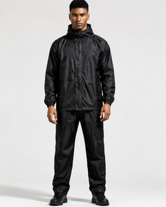 Traje Impermeable para Hombre de Color Sólido, Chaqueta y Pantalones de Poliéster de Manga Larga, Ropa para Exteriores para Todas las Estaciones - Product Image 1