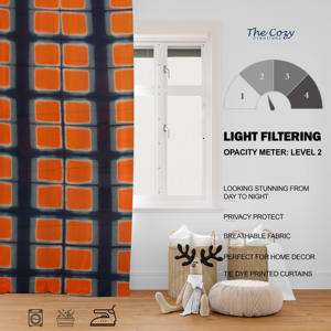 Rideau imprimé tie-dye coloré en coton doux pour appartement, villa, complexe hôtelier - Fabricant en gros Inde - Product Image 6