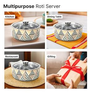 Modern Round Casserole <b>Dish</b> <b>With</b> <b>Glass</b> <b>Lid</b> 24cm Stainless Steel Interior Durable Design For Gas And Induction Cookers - Product Image 3