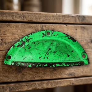<b>Rustic</b> Green Zinc Alloy Drawer Pull Handle Oval Shape Durable Kitchen Cabinet Knob for Dresser and Bathroom - Product Image 3