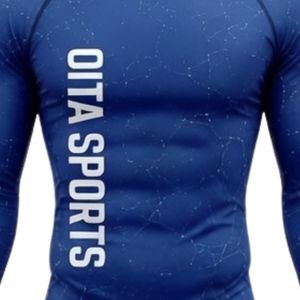 Royal Blue Long Sleeve Compression <b>Shirt</b> Fitness Training Gym Workout Breathable Quick Dry Athletic Performance Sportswear - Product Image 6