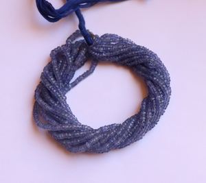 ลูกปัดแทนซาไนต์สีน้ำเงินธรรมชาติทรงรอนเดลล์ขนาด 3-4 มม. ลูกปัดพลอยแทนซาไนต์ทรงรอนเดลล์ขนาด 18 นิ้ว สำหรับทำเครื่องประดับขายส่ง - Product Image 5