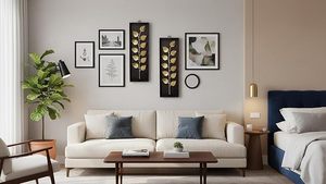 Metal Paan <b>Leaf</b> <b>Wall</b> Hanging Iron Decorative <b>Wall</b> Art with Black Box Frame Home <b>Decor</b> for Living Room Bedroom Hallway Office - Product Image 3