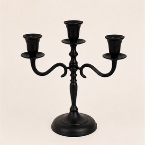 Vintage Matte <b>Black</b> Metal Candelabra 3 Arm Candle Holder Stand for Wedding Table Centerpiece Wholesale Decorative <b>Candlestick</b> - Product Image 1