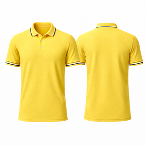 เสื้อโปโลผู้ชาย FMF สีเหลือง TC 60 คอตตอน 40 โพลีเอสเตอร์ ถักแบบลำลอง แขนสั้น ทรงปกติ - Product Image 1