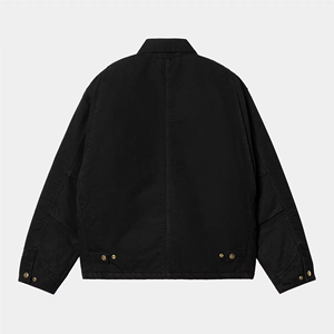 Mens Heavyweight <b>Canvas</b> <b>Jacket</b> With Patch Embroidery Heavy <b>Canvas</b> Workwear <b>Jacket</b> With Front Zipper - Product Image 3