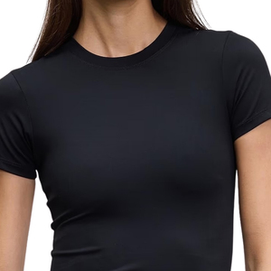 T-shirt en lin mélangé pour femme, coupe décontractée, respirant, manches courtes, haut décontracté d'été, léger, doux, confortable, vêtement de tous les jours - Product Image 5