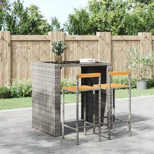 Ensemble de 2 tabourets de bar gris pour meubles de patio pour espaces extérieurs - Product Image 1