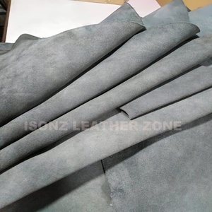 Cuir suédé gris en peau de vache, de chèvre et d'agneau, couleurs et épaisseurs personnalisables pour sacs, ceintures, chaussures et vêtements - Product Image 3