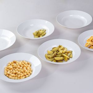 Set di Stoviglie Moderne in 6 Pezzi, Bianco, 9 Pollici, Piatti per Insalata, Lavabili in Lavastoviglie e Utilizzabili in Microonde, Resistenti ai Graffi, Piatti SMO - Product Image 5