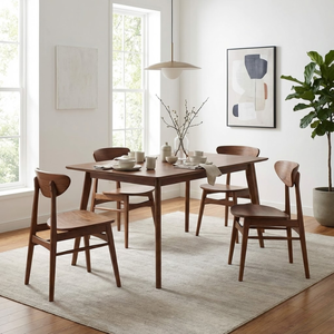 Ergonomic Durable Curved <b>Back</b> Walnut Wood Dining <b>Chair</b> Mid Century Modern Dining Room Furniture for Home Dining - Product Image 6