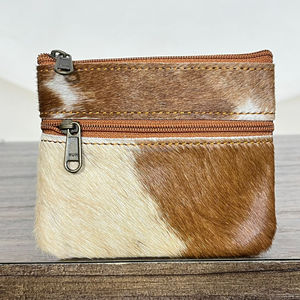 Real Handmade Hair on Hide Fur Leather Coin Purse Genuine Leather Credit Card Holder Western Stylish Cute <b>Small</b> Purse for Women - Product Image 5