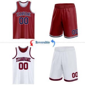 Ensemble short et maillot de basketball réversible haute performance, personnalisé, 100 % polyester mesh, uniforme d'équipe, sublimation, fournisseur OEM ODM en gros - Product Image 2