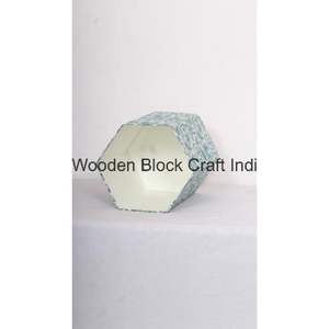 Poubelle décorative ouverte faite à la main en carton PP imprimé au bloc, avec enveloppe en tissu 100 % coton. - Product Image 5