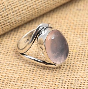 Rose Quartz Gemstone Jewelry 925 Sterling <b>Silver</b> <b>Ring</b> Handmade Healing Stone Jewelry Adorable Rose Quartz <b>Ring</b> - Product Image 1