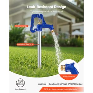 Robinet extérieur antigel de 1,58 m, résistant au gel, pour jardin, raccord de tuyau NPT 3/4 po, connecteurs d'eau de jardin pour tuyau NH 3/4 po - Product Image 3