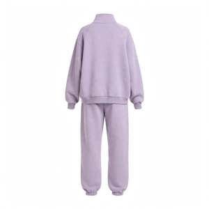 Ensemble de survêtement beige pour femme, deux pièces, haut à capuche et pantalon, en molleton antibactérien, manches longues, décontracté - Product Image 6