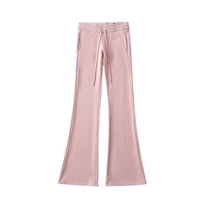 Men's <b>Black</b> Flare <b>Pants</b> Elastic Waist Drawstring Casual Lightweight Cotton Spandex Knitted Spring Wear - Product Image 4