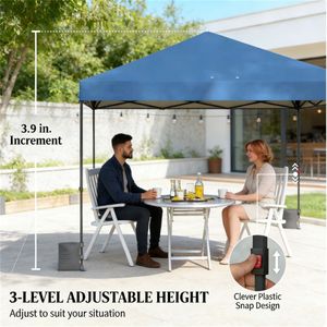 Gazebo Pop-Up Blu Scuro e Tettoia Portatile: Soluzione Pratica per Pergole - Product Image 5